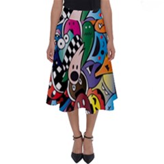 Cartoon Explosion Cartoon Characters Funny Perfect Length Midi Skirt by Salman4z