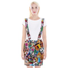 Cartoon Explosion Cartoon Characters Funny Braces Suspender Skirt by Salman4z