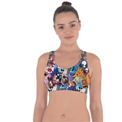 Cartoon Explosion Cartoon Characters Funny Cross String Back Sports Bra by Salman4z