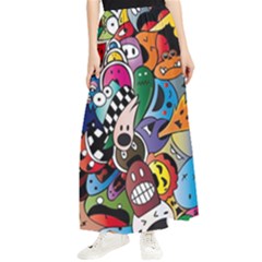 Cartoon Explosion Cartoon Characters Funny Maxi Chiffon Skirt by Salman4z