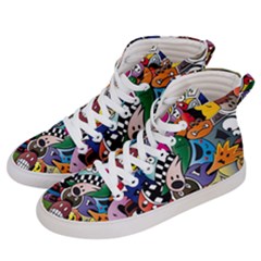 Cartoon Explosion Cartoon Characters Funny Men s Hi-top Skate Sneakers by Salman4z