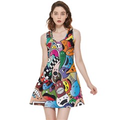 Cartoon Explosion Cartoon Characters Funny Inside Out Reversible Sleeveless Dress by Salman4z