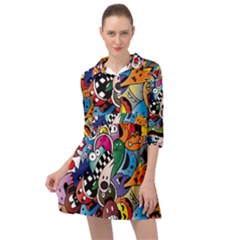 Cartoon Explosion Cartoon Characters Funny Mini Skater Shirt Dress