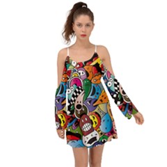 Cartoon Explosion Cartoon Characters Funny Boho Dress