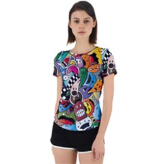 Cartoon Explosion Cartoon Characters Funny Back Cut Out Sport Tee by Salman4z