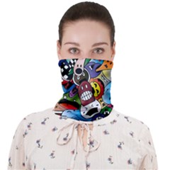 Cartoon Explosion Cartoon Characters Funny Face Covering Bandana (adult) by Salman4z