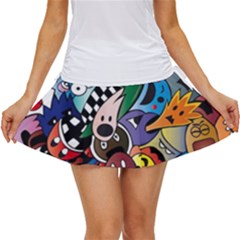 Cartoon Explosion Cartoon Characters Funny Women s Skort by Salman4z