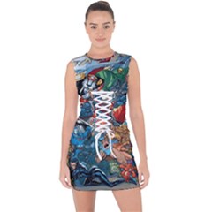 80 s Cartoons Cartoon Masters Of The Universe Lace Up Front Bodycon Dress by Salman4z