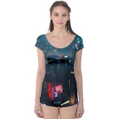 Cityscape Digital Art Boyleg Leotard 