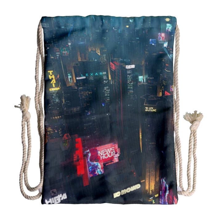 Cityscape Digital Art Drawstring Bag (Large)