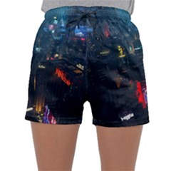 Cityscape Digital Art Sleepwear Shorts by Salman4z