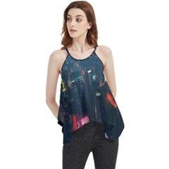 Cityscape Digital Art Flowy Camisole Tank Top by Salman4z