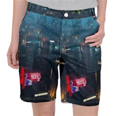 Cityscape Digital Art Women s Pocket Shorts by Salman4z