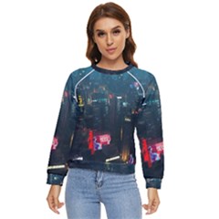 Cityscape Digital Art Women s Long Sleeve Raglan Tee