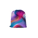 Colorful 3d Waves Creative Wave Waves Wavy Background Texture Drawstring Pouch (Small) View1