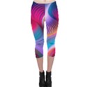 Colorful 3d Waves Creative Wave Waves Wavy Background Texture Capri Leggings  View1