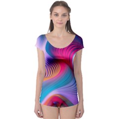 Colorful 3d Waves Creative Wave Waves Wavy Background Texture Boyleg Leotard 