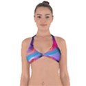 Colorful 3d Waves Creative Wave Waves Wavy Background Texture Halter Neck Bikini Top View1