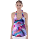 Colorful 3d Waves Creative Wave Waves Wavy Background Texture Babydoll Tankini Top View1