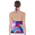 Colorful 3d Waves Creative Wave Waves Wavy Background Texture Babydoll Tankini Top View2