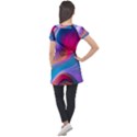 Colorful 3d Waves Creative Wave Waves Wavy Background Texture Puff Sleeve Tunic Top View2