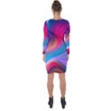 Colorful 3d Waves Creative Wave Waves Wavy Background Texture Asymmetric Cut-Out Shift Dress View2