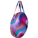 Colorful 3d Waves Creative Wave Waves Wavy Background Texture Giant Round Zipper Tote View3