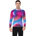 Colorful 3d Waves Creative Wave Waves Wavy Background Texture Men s Long Sleeve Rash Guard View1