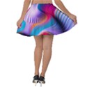 Colorful 3d Waves Creative Wave Waves Wavy Background Texture Velvet Skater Skirt View2