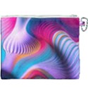 Colorful 3d Waves Creative Wave Waves Wavy Background Texture Canvas Cosmetic Bag (XXXL) View2