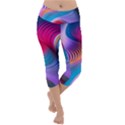 Colorful 3d Waves Creative Wave Waves Wavy Background Texture Lightweight Velour Capri Yoga Leggings View1