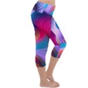 Colorful 3d Waves Creative Wave Waves Wavy Background Texture Lightweight Velour Capri Yoga Leggings View3