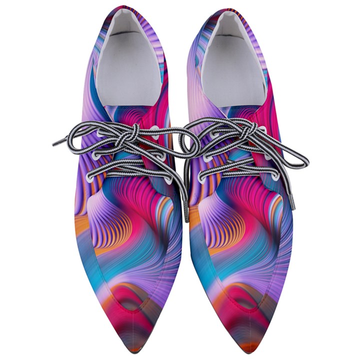 Colorful 3d Waves Creative Wave Waves Wavy Background Texture Pointed Oxford Shoes