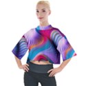 Colorful 3d Waves Creative Wave Waves Wavy Background Texture Mock Neck Tee View1