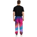 Colorful 3d Waves Creative Wave Waves Wavy Background Texture Men s Elastic Waist Pants View2