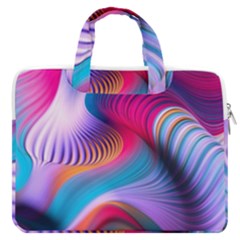 Colorful 3d Waves Creative Wave Waves Wavy Background Texture MacBook Pro 16  Double Pocket Laptop Bag 