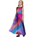 Colorful 3d Waves Creative Wave Waves Wavy Background Texture Kids  Satin Sleeveless Maxi Dress View2