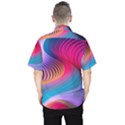 Colorful 3d Waves Creative Wave Waves Wavy Background Texture Men s Hawaii Shirt View2