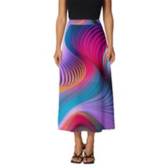 Colorful 3d Waves Creative Wave Waves Wavy Background Texture Classic Midi Chiffon Skirt