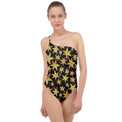 Shiny Glitter Stars Classic One Shoulder Swimsuit by Salman4z