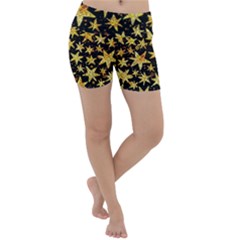 Shiny Glitter Stars Lightweight Velour Yoga Shorts by Salman4z