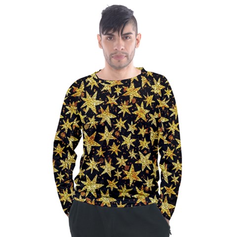 Shiny Glitter Stars Men s Long Sleeve Raglan Tee by Salman4z