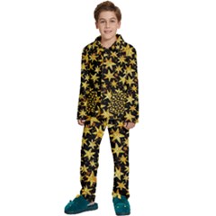 Shiny Glitter Stars Kids  Long Sleeve Velvet Pajamas Set by Salman4z