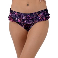 Fun Spooky Cute Ghosts Adoxali Halloween Frill Bikini Bottoms