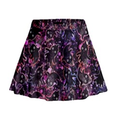 Fun Spooky Cute Ghosts Adoxali Halloween Mini Flare Skirt