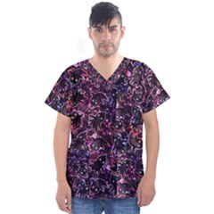 Fun Spooky Cute Ghosts Adoxali Halloween Men s V-Neck Scrub Top