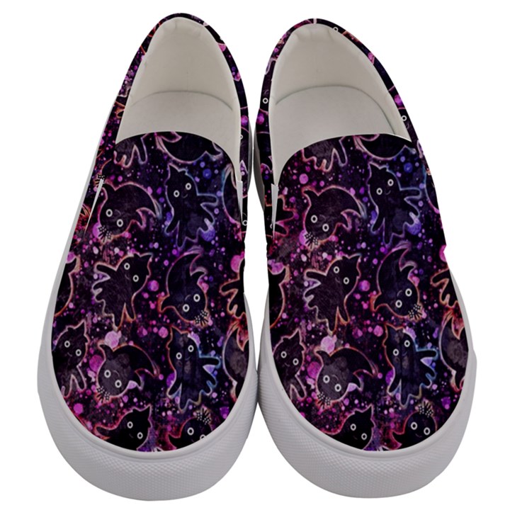 Fun Spooky Cute Ghosts Adoxali Halloween Men s Canvas Slip Ons