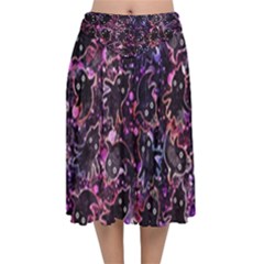 Fun Spooky Cute Ghosts Adoxali Halloween Velvet Flared Midi Skirt