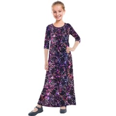 Fun Spooky Cute Ghosts Adoxali Halloween Kids  Quarter Sleeve Maxi Dress