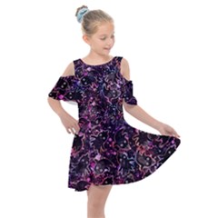 Fun Spooky Cute Ghosts Adoxali Halloween Kids  Shoulder Cutout Chiffon Dress